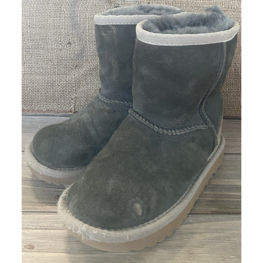 UGG Dark Brown Booties Fur Lined Baby Boy Size 10 Comfort